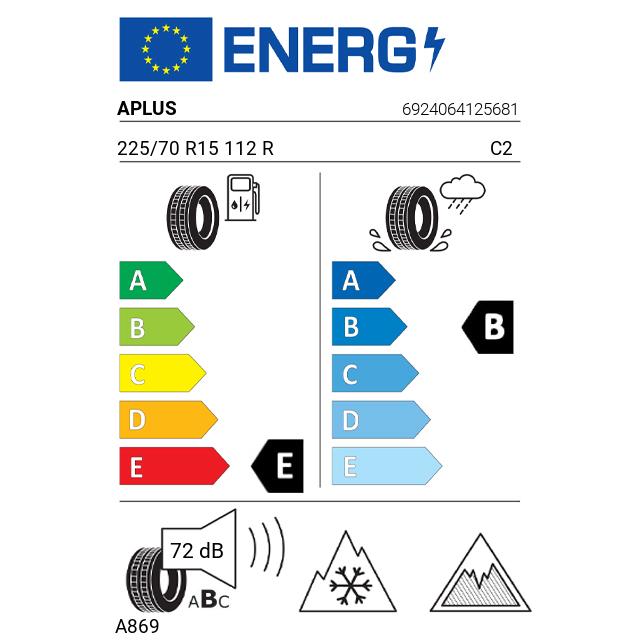 Eticheta Energetica Anvelope  225 70 R15 Aplus A869 