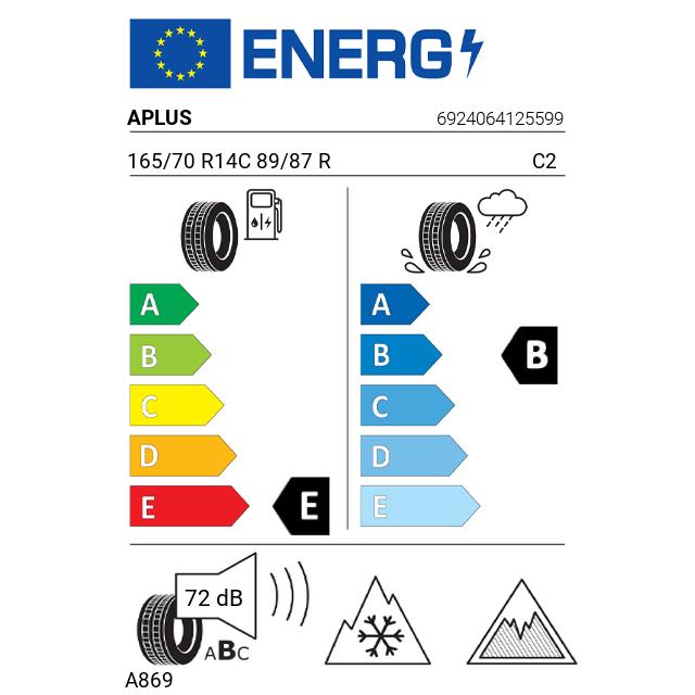 Eticheta Energetica Anvelope  165 70 R14C Aplus A869 