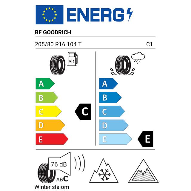 Eticheta Energetica Anvelope  205 80 R16 Bf Goodrich Winter Slalom 