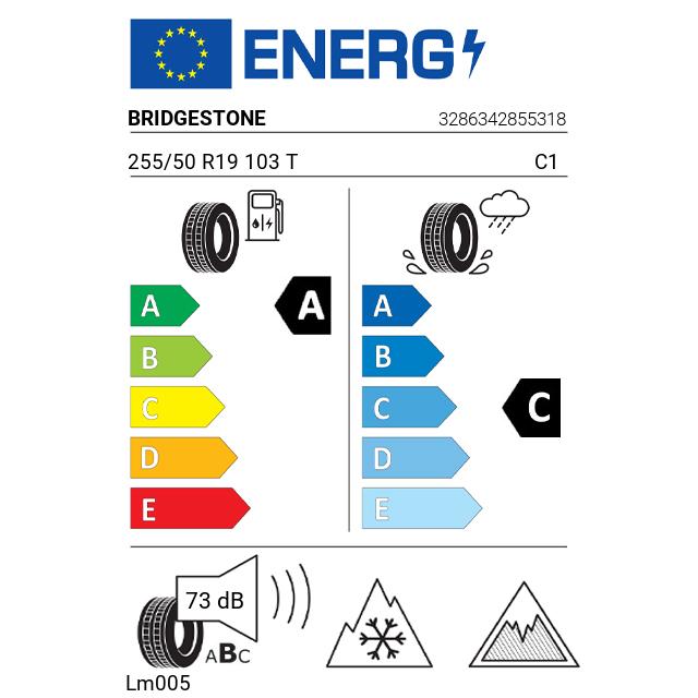 Eticheta Energetica Anvelope  255 50 R19 Bridgestone Lm005 