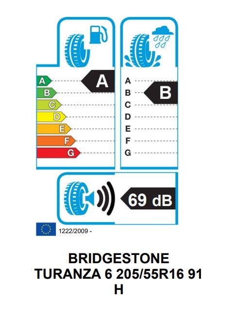 Eticheta Energetica Anvelope  205 55 R16 Bridgestone Turanza 6 