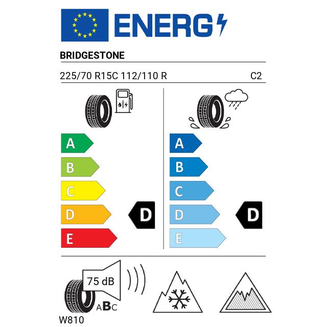 Eticheta Energetica Anvelope  225 70 R15C Bridgestone W810 