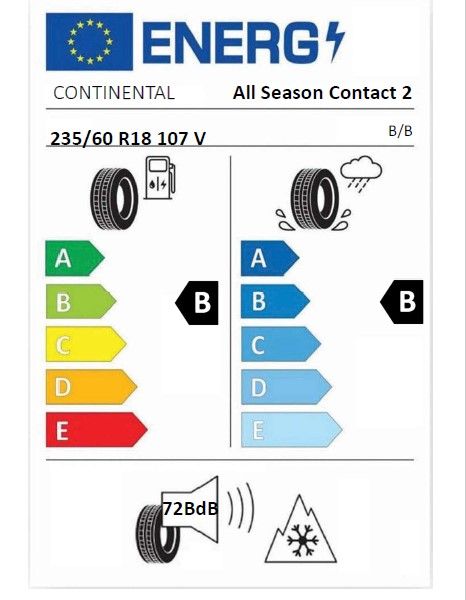 Eticheta Energetica Anvelope  235 60 R18 Continental  Contact 2 