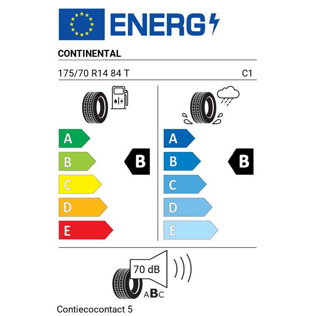 Eticheta Energetica Anvelope  175 70 R14 Continental Contiecocontact 5 
