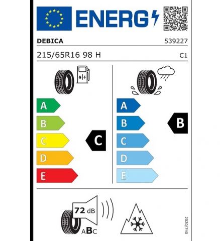 Eticheta Energetica Anvelope  215 65 R16 Debica Frigo Hp 2 