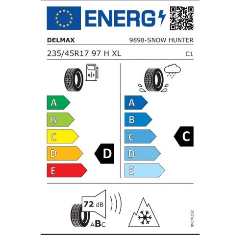 Eticheta Energetica Anvelope  235 45 R17 Delmax Snow Hunter 