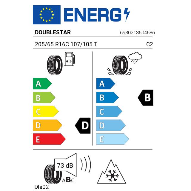 Eticheta Energetica Anvelope  205 65 R16C Doublestar Dla02 