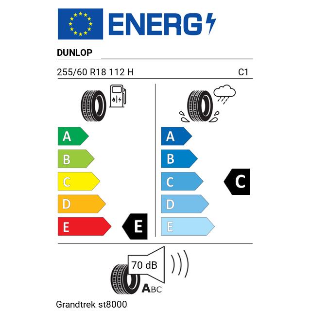 Eticheta Energetica Anvelope  255 60 R18 Dunlop Grandtrek St8000 