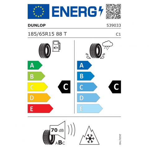 Eticheta Energetica Anvelope  185 65 R15 Dunlop Winter Response 2 