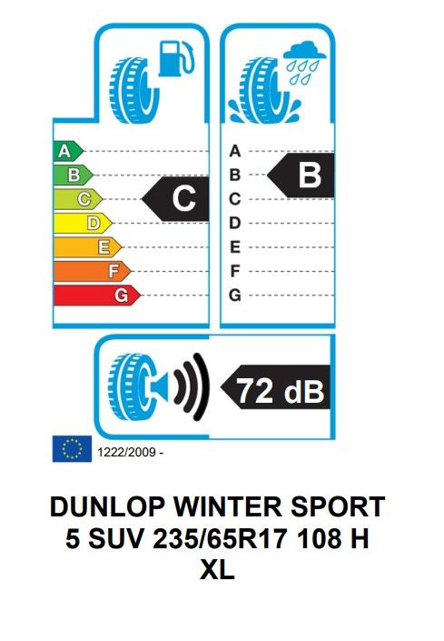 Eticheta Energetica Anvelope  235 65 R17 Dunlop Winter Sport 5 Suv 