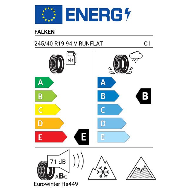 Eticheta Energetica Anvelope  245 40 R19 Falken Eurowinter Hs449 