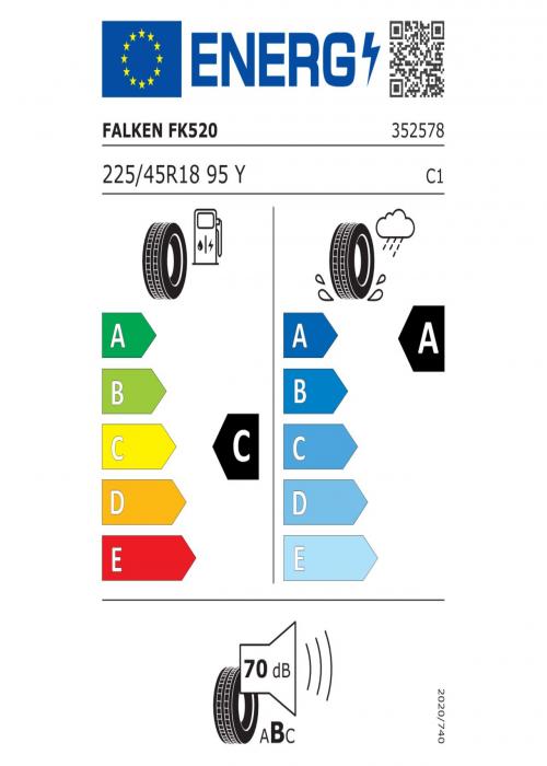Eticheta Energetica Anvelope  225 45 R18 Falken Fk520 