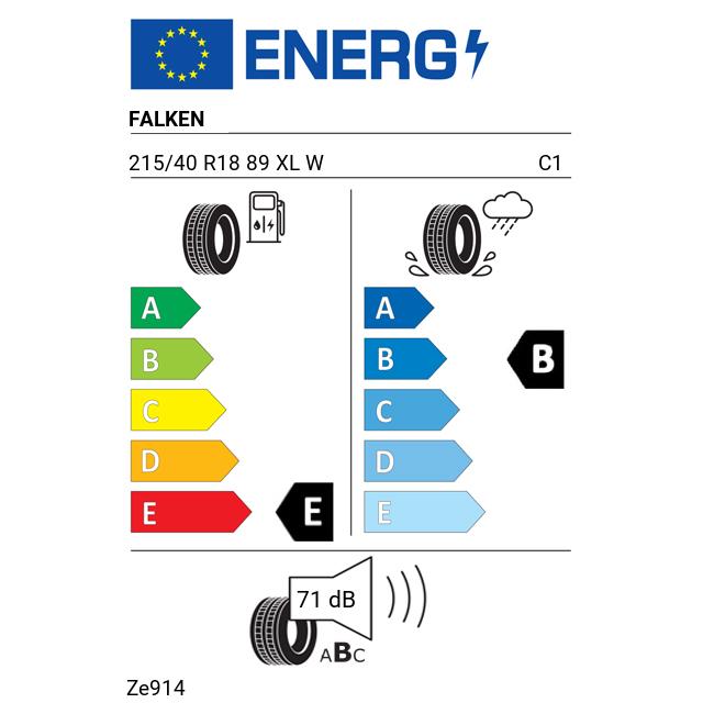 Eticheta Energetica Anvelope  215 40 R18 Falken Ze914 