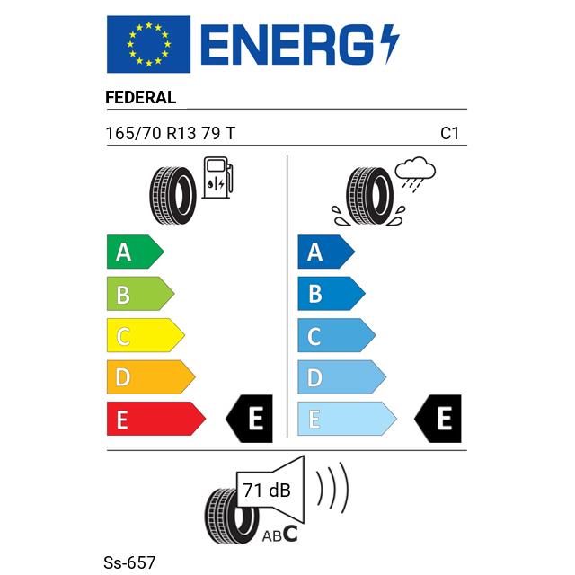 Eticheta Energetica Anvelope  165 70 R13 Federal Ss-657 