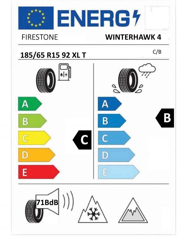 Eticheta Energetica Anvelope  185 65 R15 Firestone Winterhawk 4 