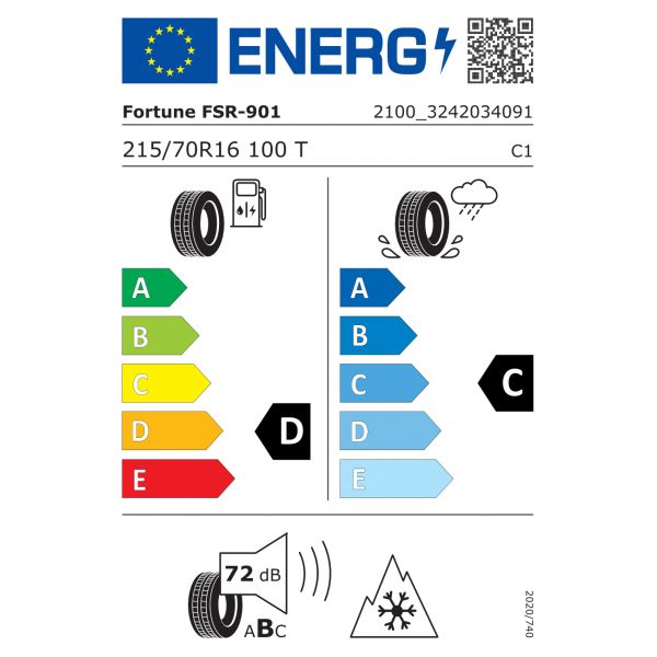 Eticheta Energetica Anvelope  215 70 R16 Fortune Snowfun Fsr-901 