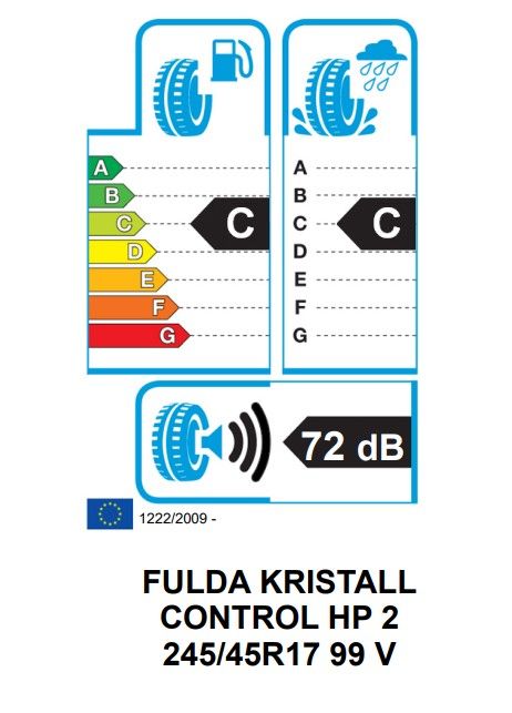 Eticheta Energetica Anvelope  245 45 R17 Fulda Kristal Control Hp 2 