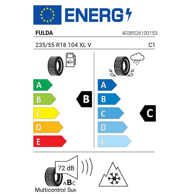 Eticheta Energetica Anvelope  235 55 R18 Fulda Multicontrol Suv 