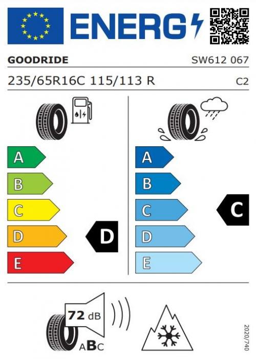 Eticheta Energetica Anvelope  235 65 R16C Goodride Sw612 