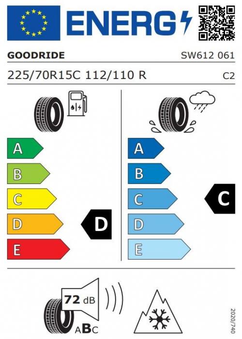 Eticheta Energetica Anvelope  225 70 R15C Goodride Sw612 
