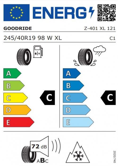 Eticheta Energetica Anvelope  245 40 R19 Goodride Z401 