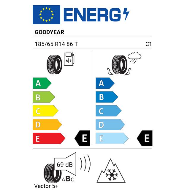 Eticheta Energetica Anvelope  185 65 R14 Goodyear Vector 5+ 
