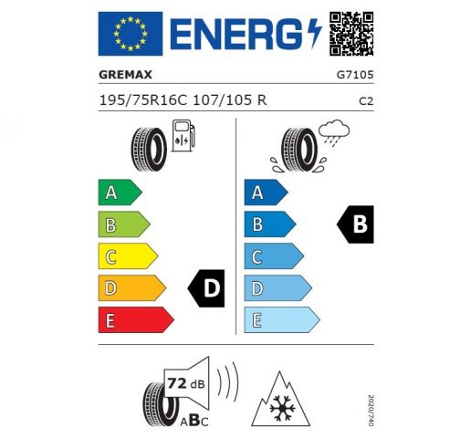 Eticheta Energetica Anvelope  195 75 R16C Gremax Gm702 