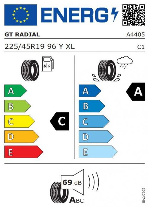 Eticheta Energetica Anvelope  225 45 R19 Gt Radial Sportactive 2 
