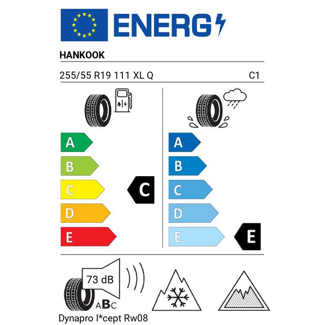 Eticheta Energetica Anvelope  255 55 R19 Hankook Dynapro I*cept Rw08 