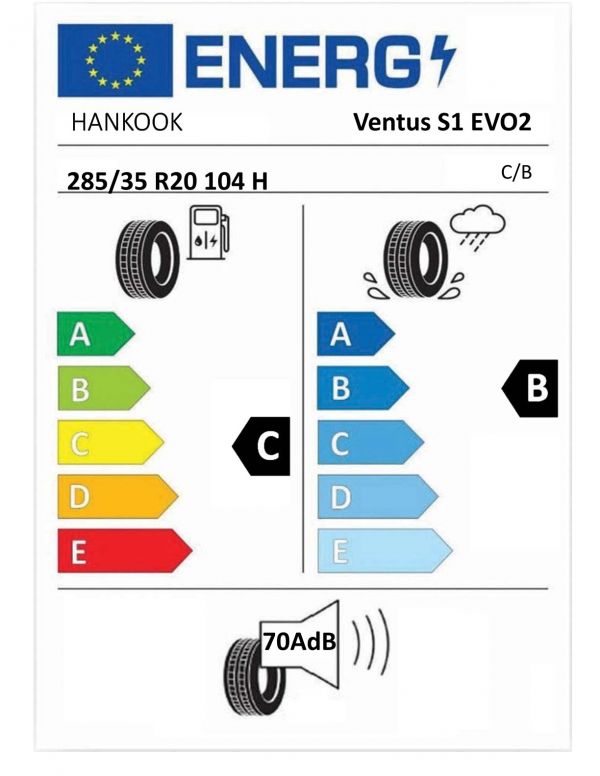 Eticheta Energetica Anvelope  285 35 R20 Hankook Ventus S1 Evo2 K117 