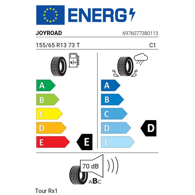 Eticheta Energetica Anvelope  155 65 R13 Joyroad Tour Rx1 