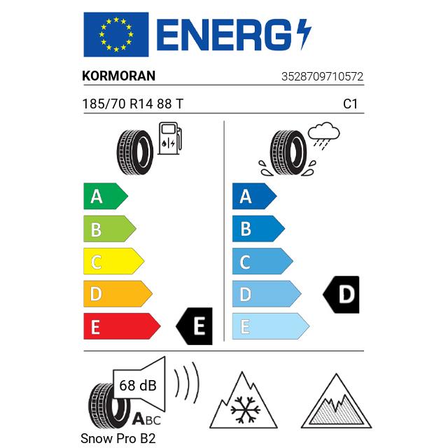 Eticheta Energetica Anvelope  185 70 R14 Kormoran Snow Pro B2 