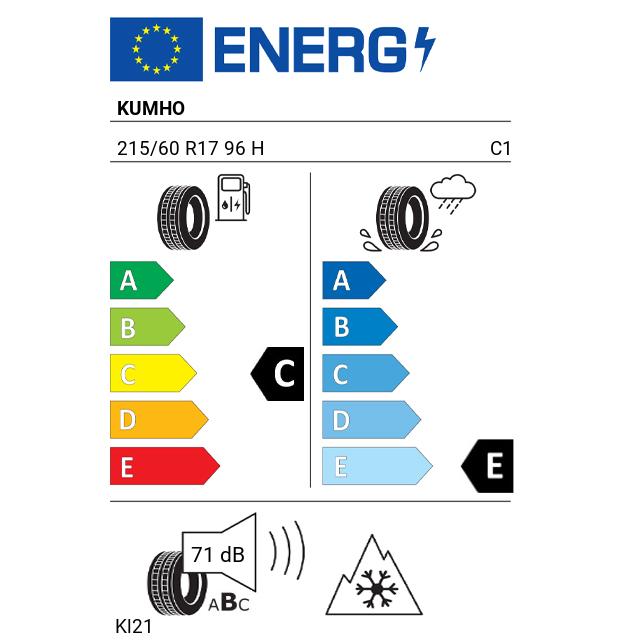 Eticheta Energetica Anvelope  215 60 R17 Kumho Kl21 