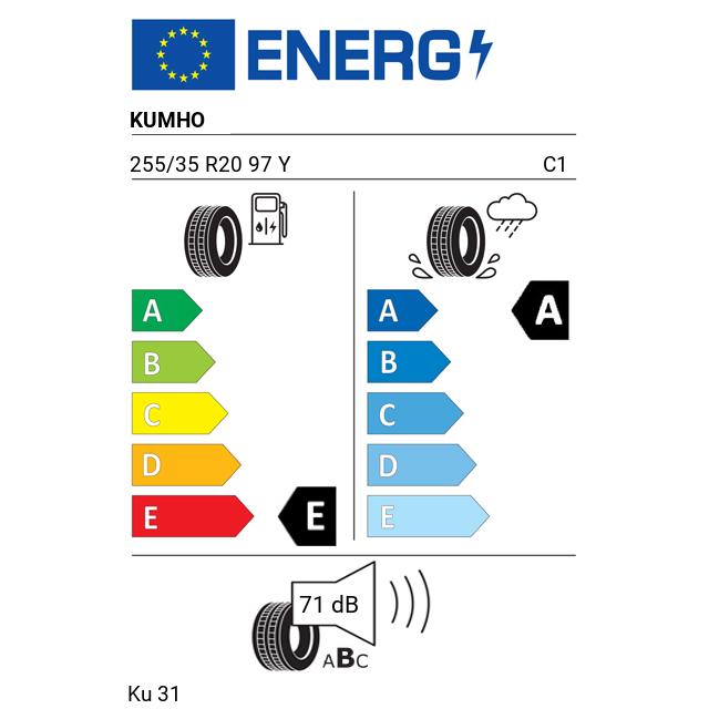 Eticheta Energetica Anvelope  255 35 R20 Kumho Ku 31 