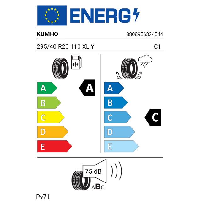 Eticheta Energetica Anvelope  295 40 R20 Kumho Ps71 