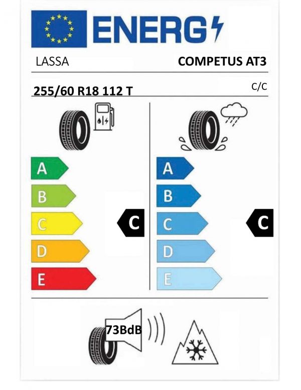 Eticheta Energetica Anvelope  255 60 R18 Lassa Competus At3 