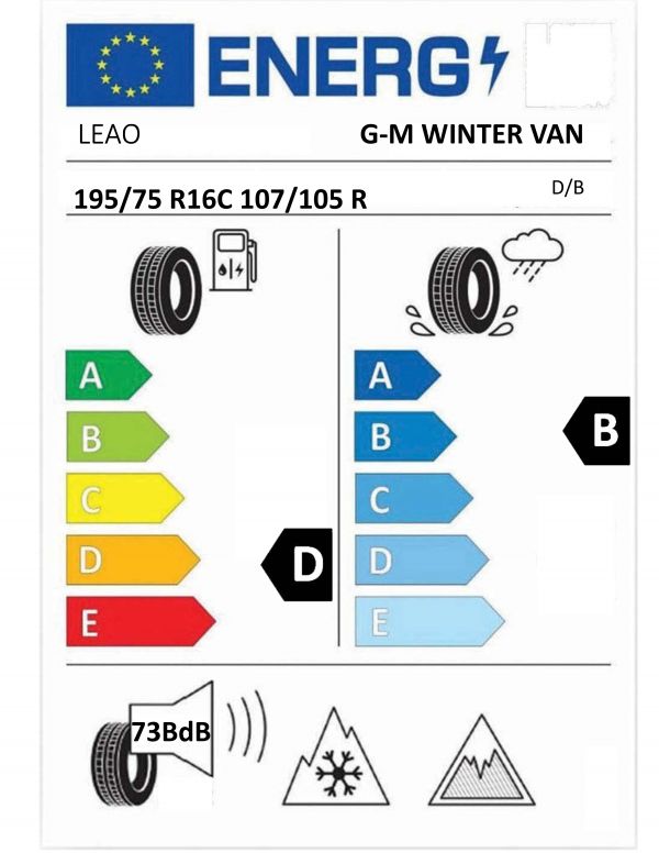 Eticheta Energetica Anvelope  195 75 R16C Leao G-m Winter Van 