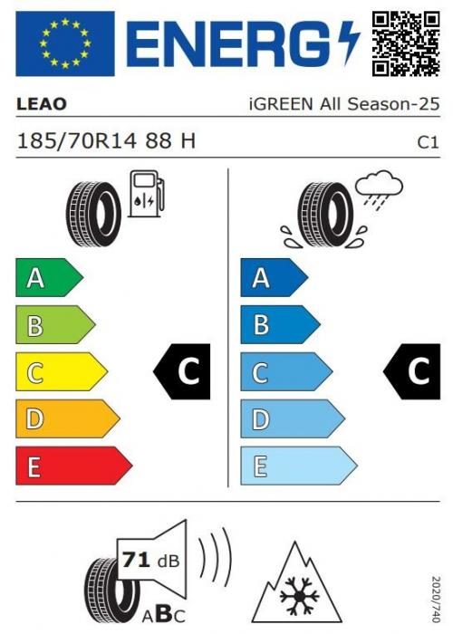 Eticheta Energetica Anvelope  185 70 R14 Leao Igreen  
