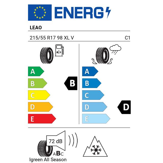 Eticheta Energetica Anvelope  215 55 R17 Leao Igreen  