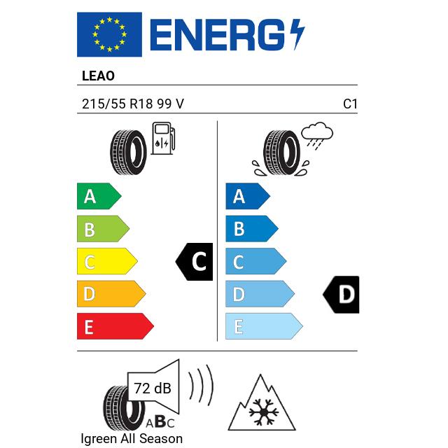 Eticheta Energetica Anvelope  215 55 R18 Leao Igreen  