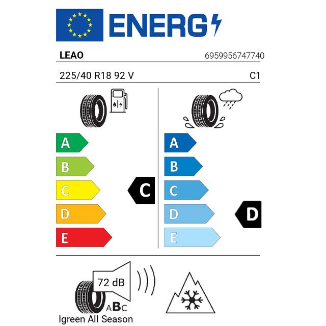 Eticheta Energetica Anvelope  225 40 R18 Leao Igreen  