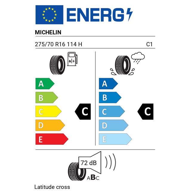 Eticheta Energetica Anvelope  275 70 R16 Michelin Latitude Cross 