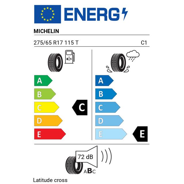 Eticheta Energetica Anvelope  275 65 R17 Michelin Latitude Cross 