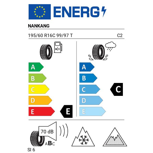 Eticheta Energetica Anvelope  195 60 R16C Nankang Sl 6 