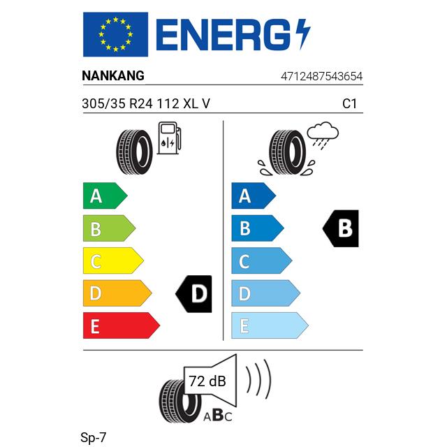 Eticheta Energetica Anvelope  305 35 R24 Nankang Sp-7 
