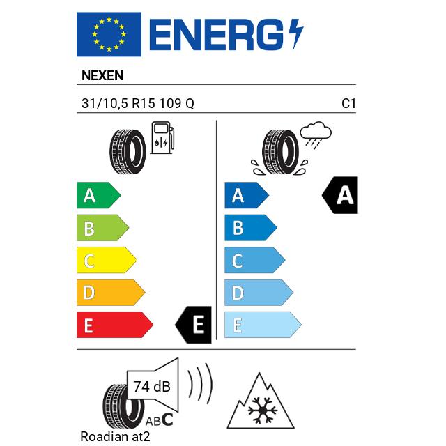 Eticheta Energetica Anvelope  31 10,5 R15 Nexen Roadian At2 