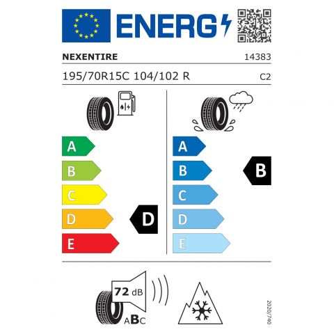 Eticheta Energetica Anvelope  195 70 R15C Nexen Winguard Wt1 