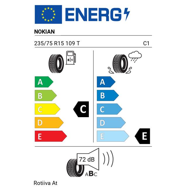 Eticheta Energetica Anvelope  235 75 R15 Nokian Rotiiva At 