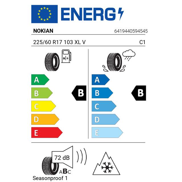 Eticheta Energetica Anvelope  225 60 R17 Nokian Seasonproof 1 