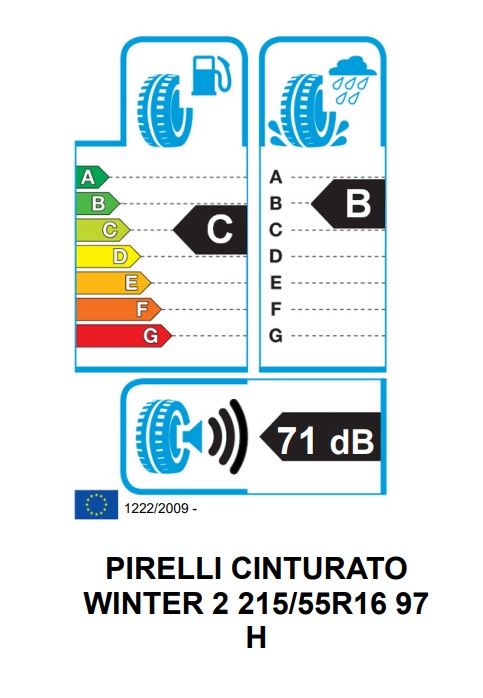 Eticheta Energetica Anvelope  215 55 R16 Pirelli Cinturato Winter 2 